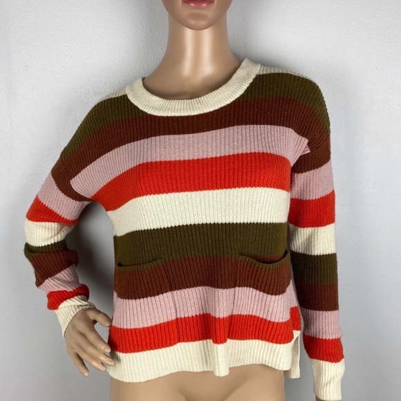 NEW MADEWELL STRIPED PULLOVER SWEATER - Picture 2 of 5